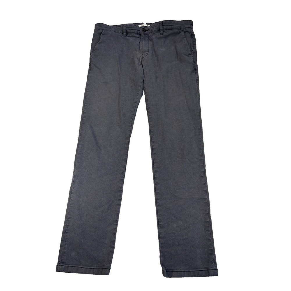 Review Men's Large 36X30 Blue/Gray Straight Leg Slim Pants‎ Casual Essential